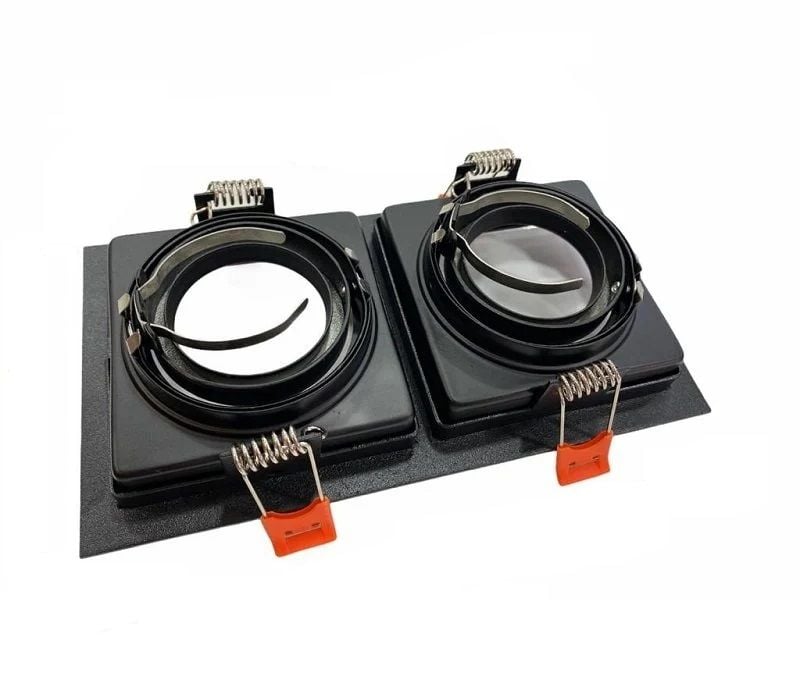 Cata Pars İkili Kare Siyah Dekoratif Boş Kasa Spot