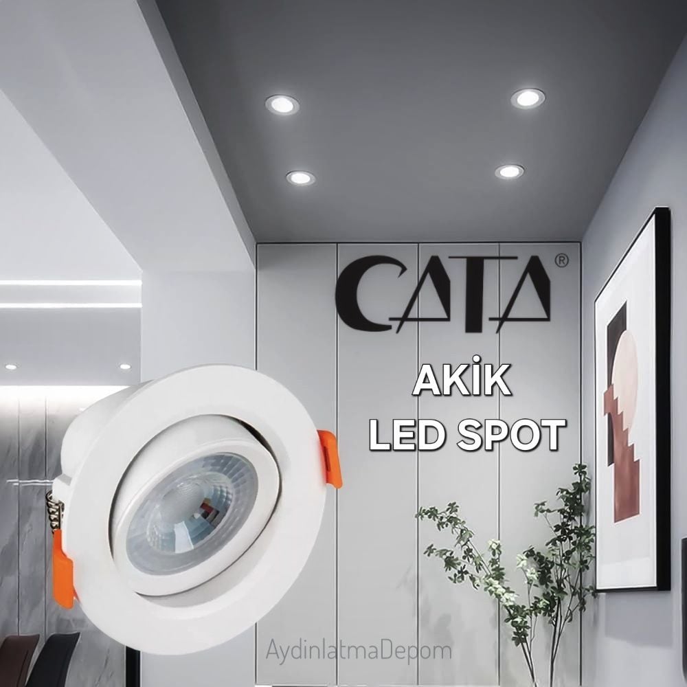 Cata 7W Akik Led Spot Beyaz Kasa Günışığı