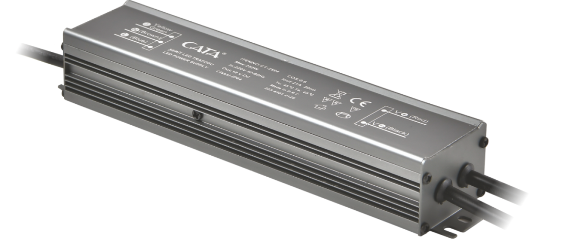 Cata 21 Amper 200 watt Dış Mekan Şerit Led Trafo Slim