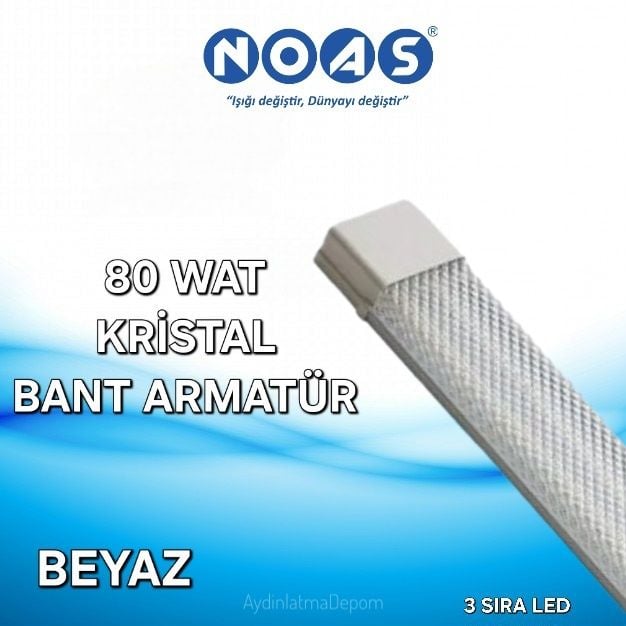 Noas 80W Ip20 120 Cm Etna Bant Armatür Beyaz Işık