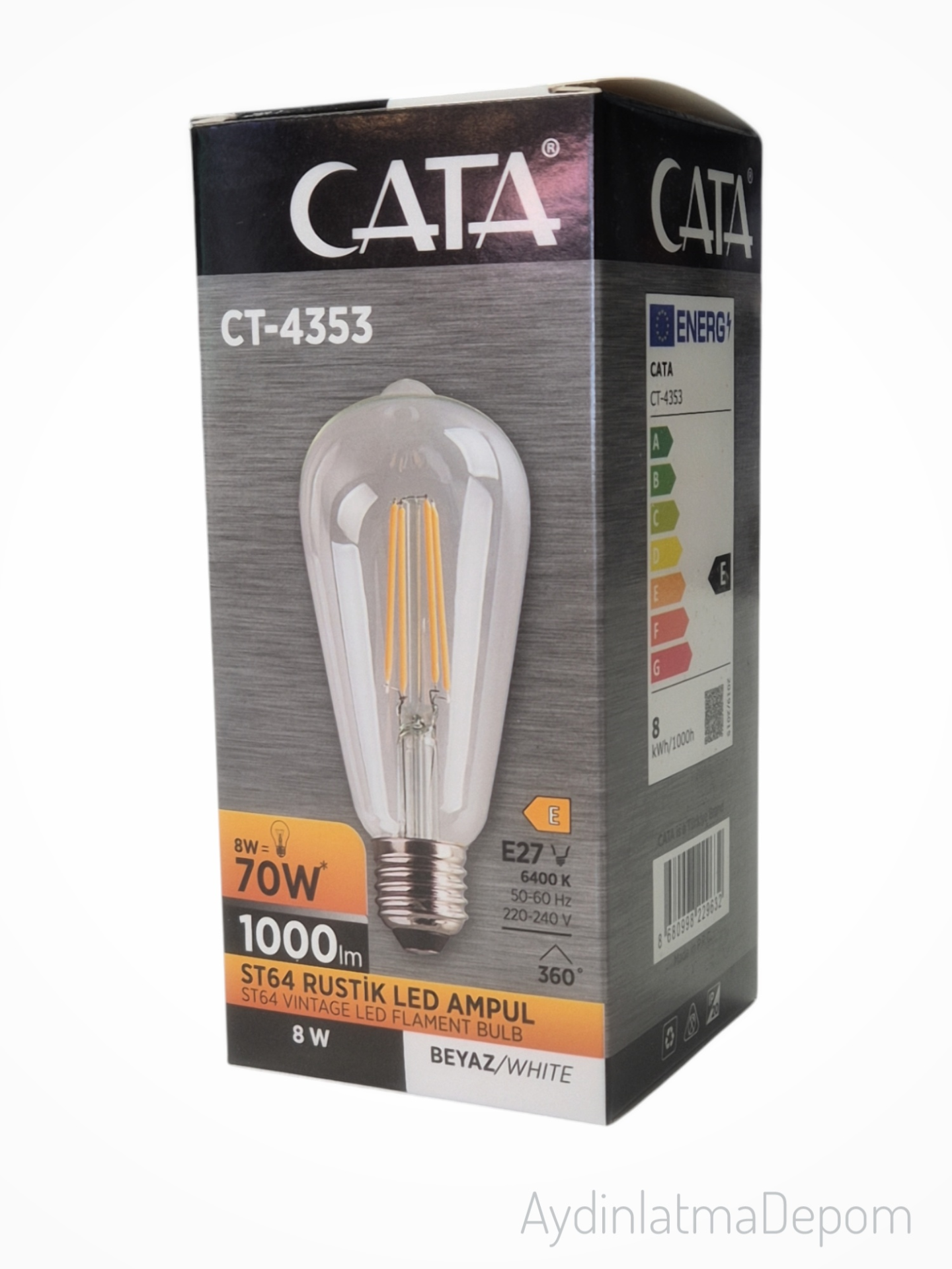 Cata 8W Rustik Led Ampul Beyaz Işık St-64