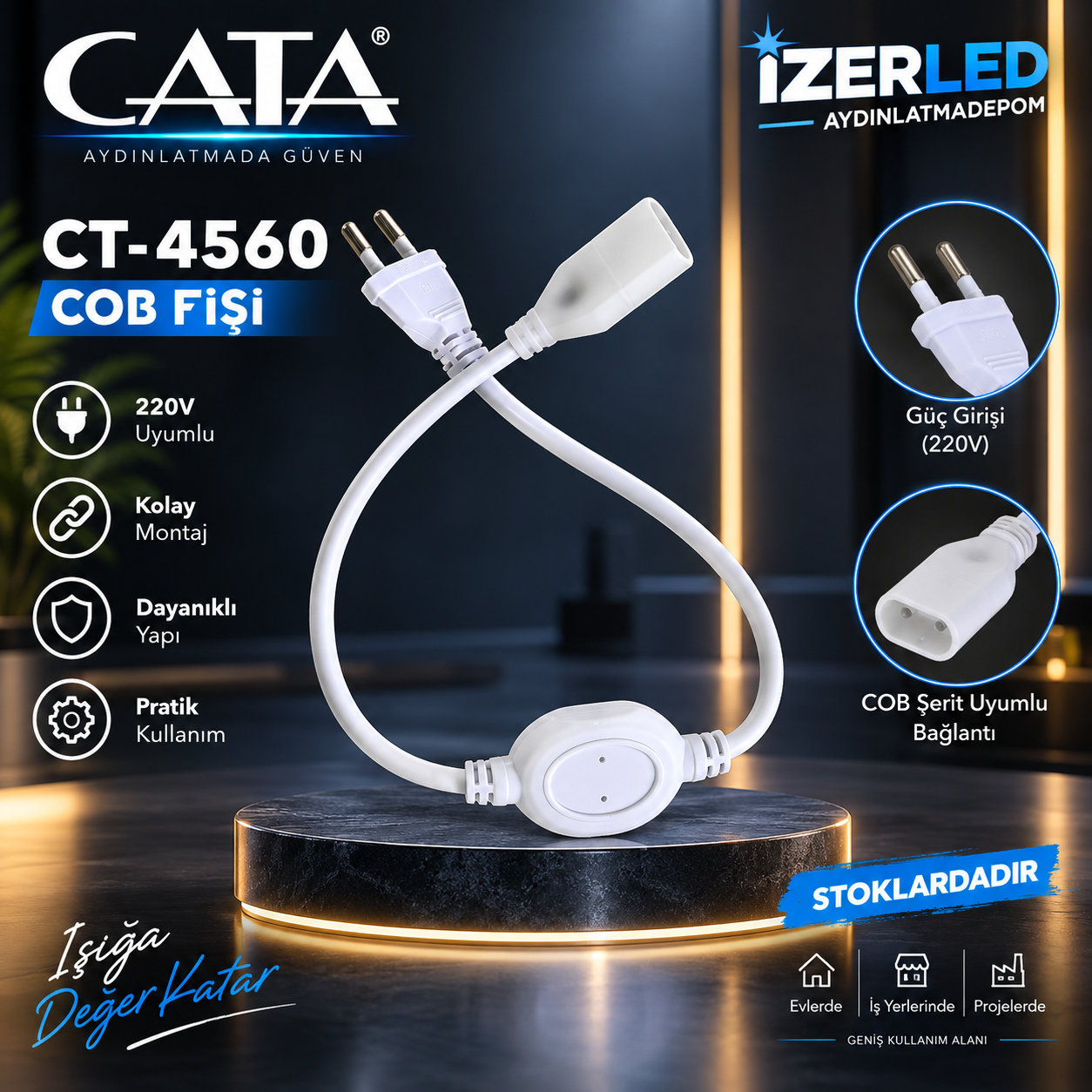 Cata 220V Cob Neon Led  Fişi