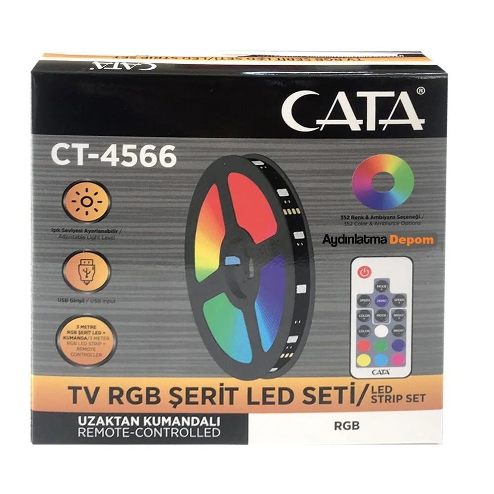 Cata 3 Metre Usb Tv Led RGB (USB GİRİŞLİ)