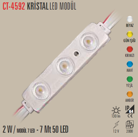 CATA 12V Cata Modül Led Beyaz Işık 2W