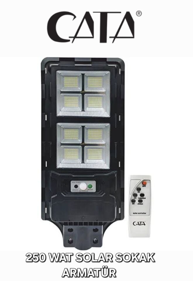 CATA 250W Solar Sokak Armatürü  (Kumandalı)