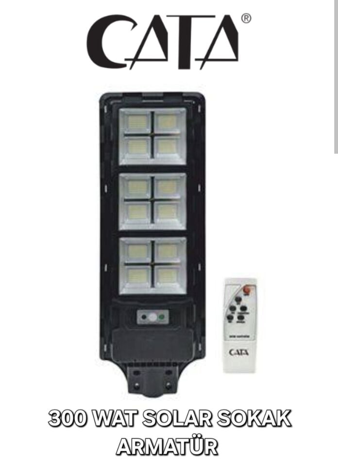CATA  300W Solar Sokak Armatürü(Kumandalı)