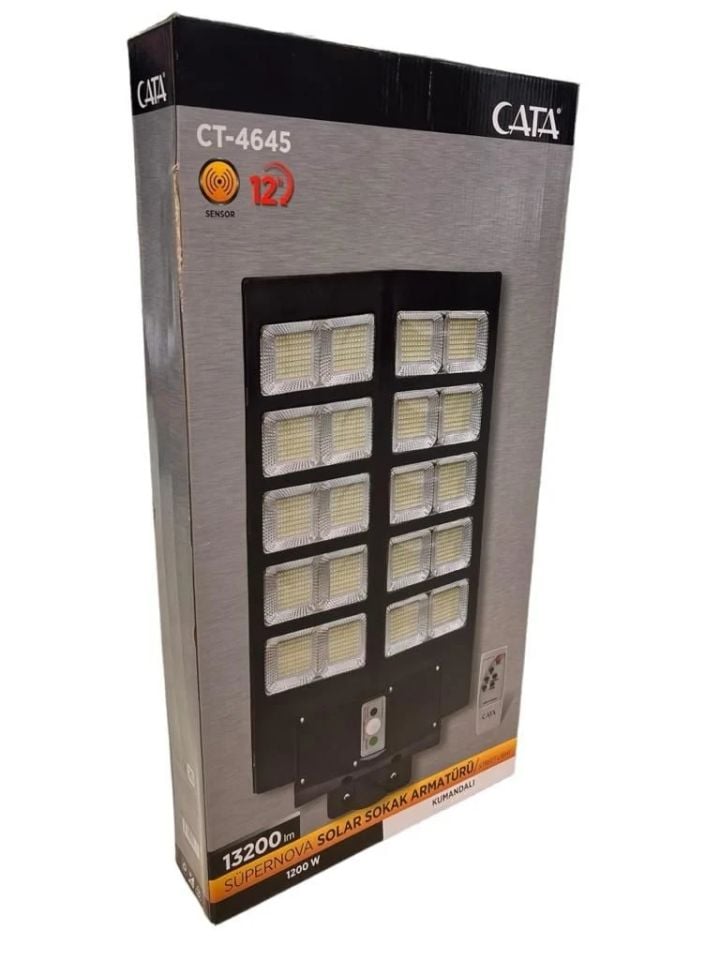 Cata 1200W Supernova SOLAR Armatür Led Bahçe Projektör (Kumandalı)
