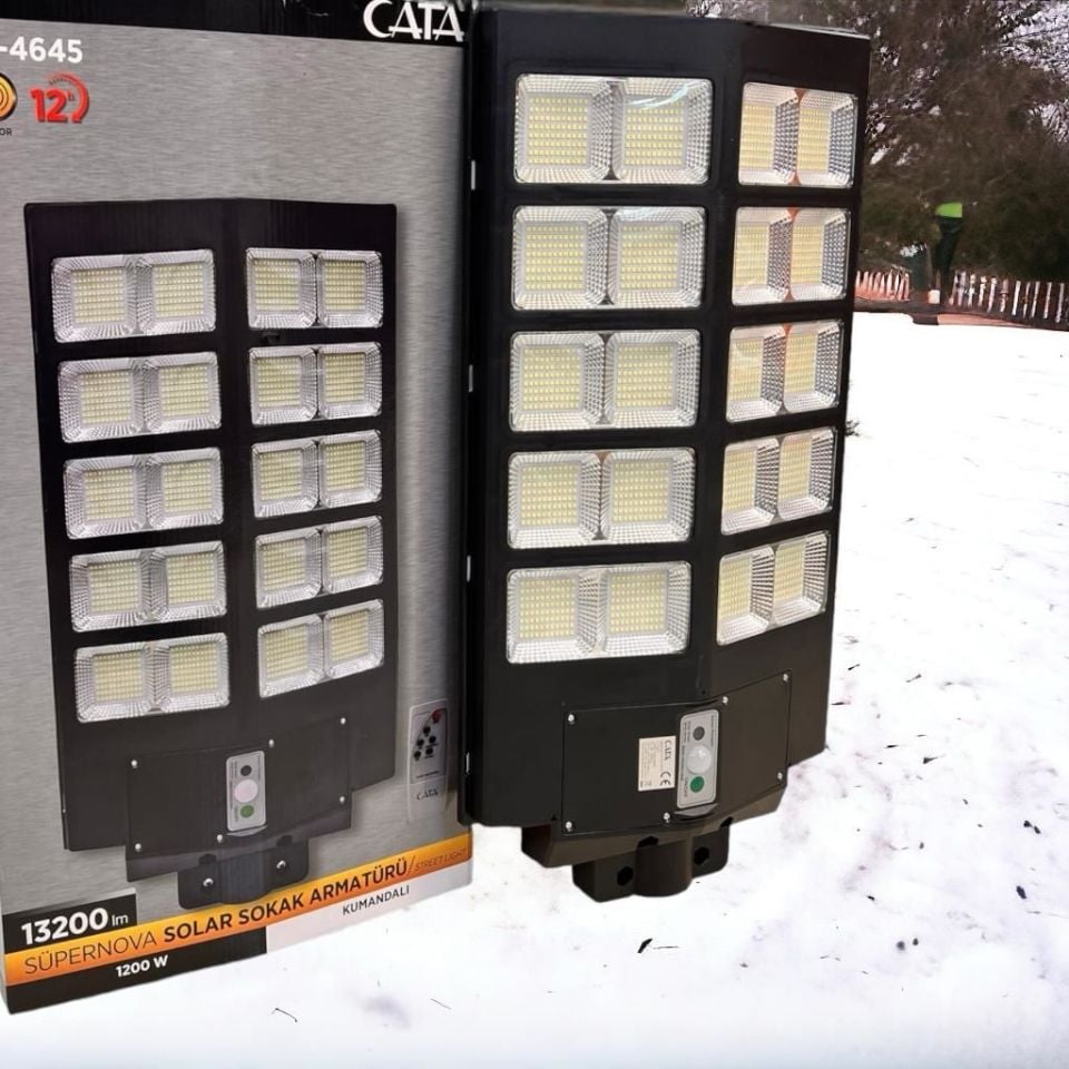Cata 1200W Supernova SOLAR Armatür Led Bahçe Projektör (Kumandalı)