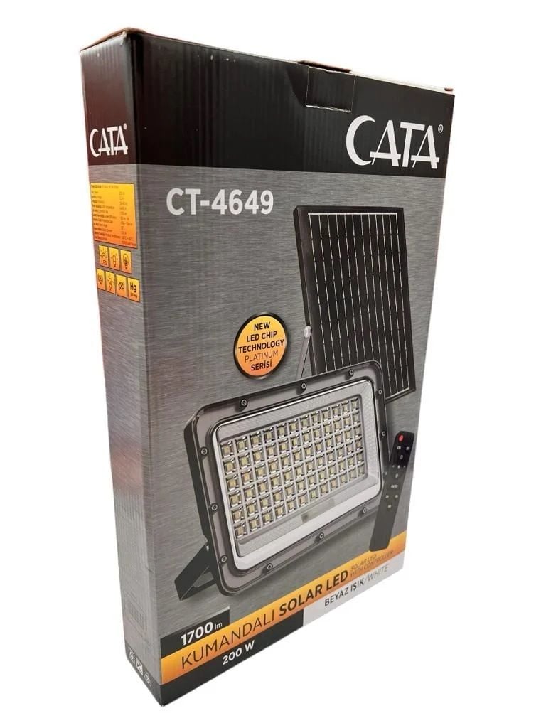 Cata 200W Kumandalı Led Solar Projektör