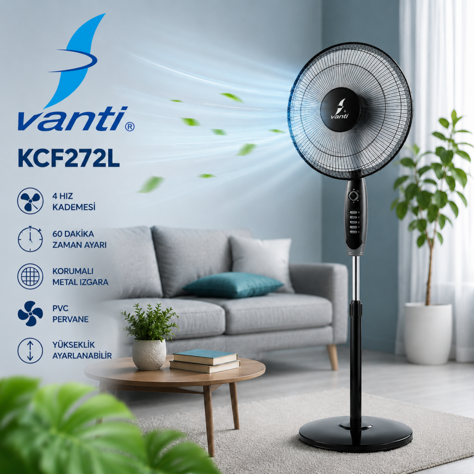 K2-VANTİ 40W AYAKLI VANTİLATÖR