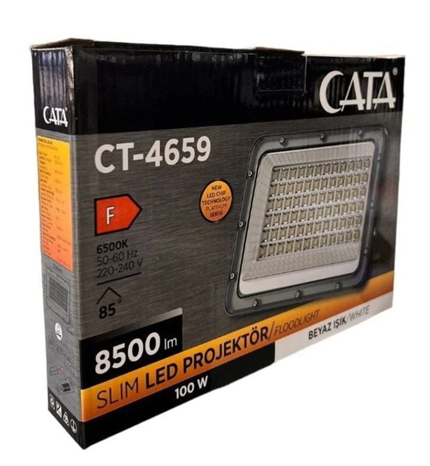 Cata 100 Watt Platınum Projektör Beyaz Işık