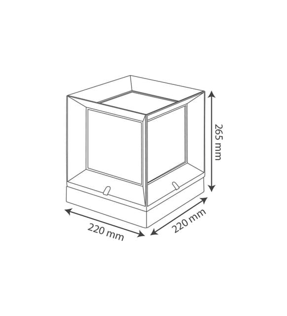 Cata Kare Küp Bahçe Armatürü (Izgaralı)