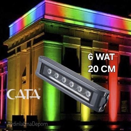 Cata 6 Watt Gold Wallwasher 20 cm Amber