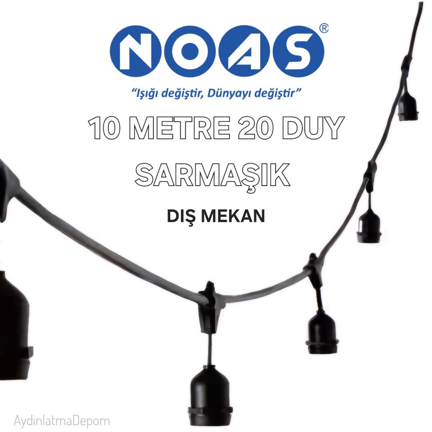 Noas Mykonos Sarmaşık 10 Metre 20 Duy Dış Mekan Eklenebilir Kablo