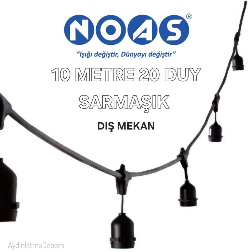 Noas Mykonos Sarmaşık 10 Metre 20 Duy Dış Mekan Eklenebilir Kablo