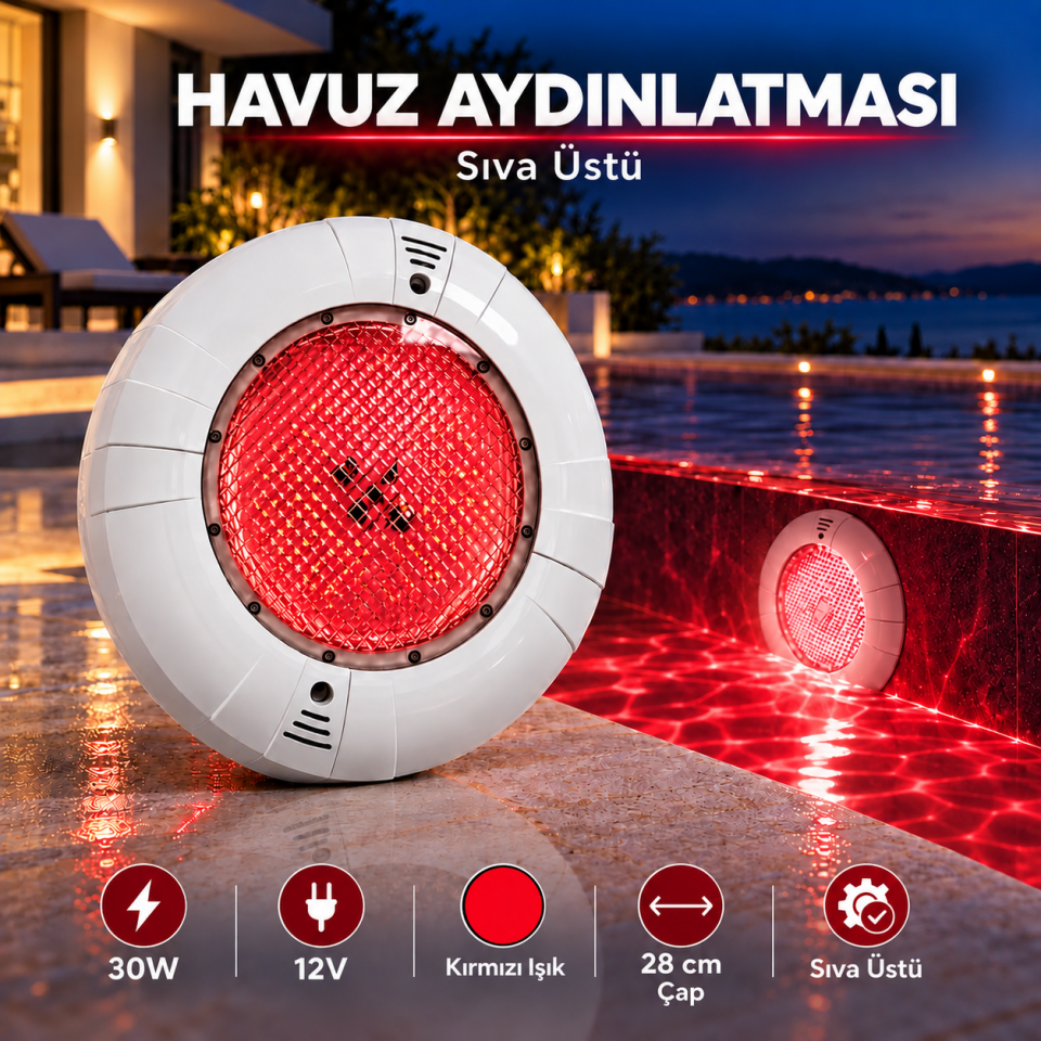 GEMAŞ KASA HAVUZ LAMBASI KIRMIZI