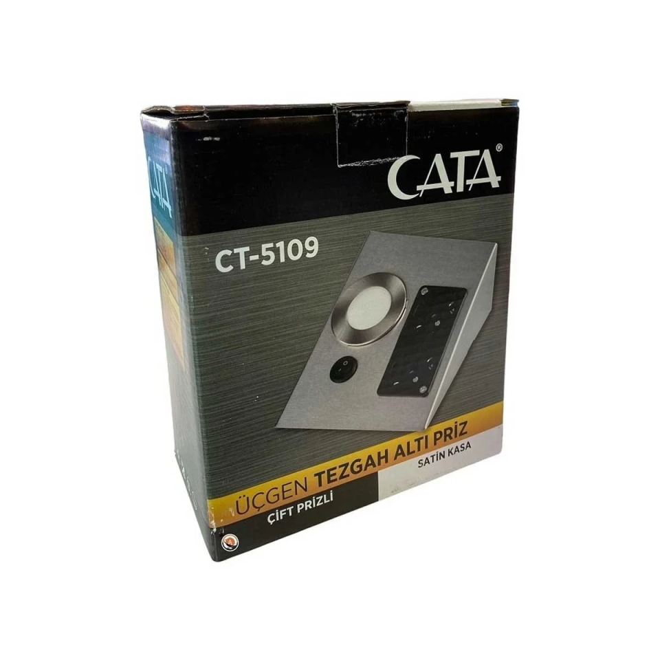 Cata Çift Prizli Tezgah Aydınlatma Spot Armatürü Beyaz Işık