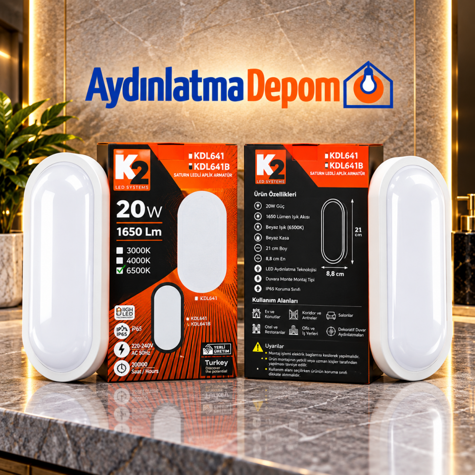 SATURN LEDLİ APLİK ARMATÜR (BEYAZ KASA)