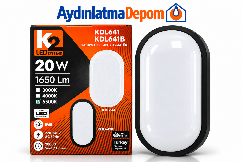 SATURN LEDLİ APLİK ARMATÜR (SİYAH KASA)