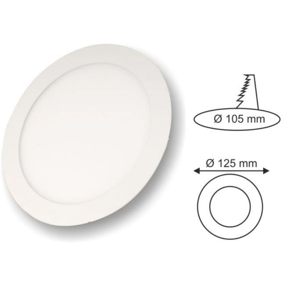 6W Slim Panel Siyah Kasa 6400 K Beyaz Işık