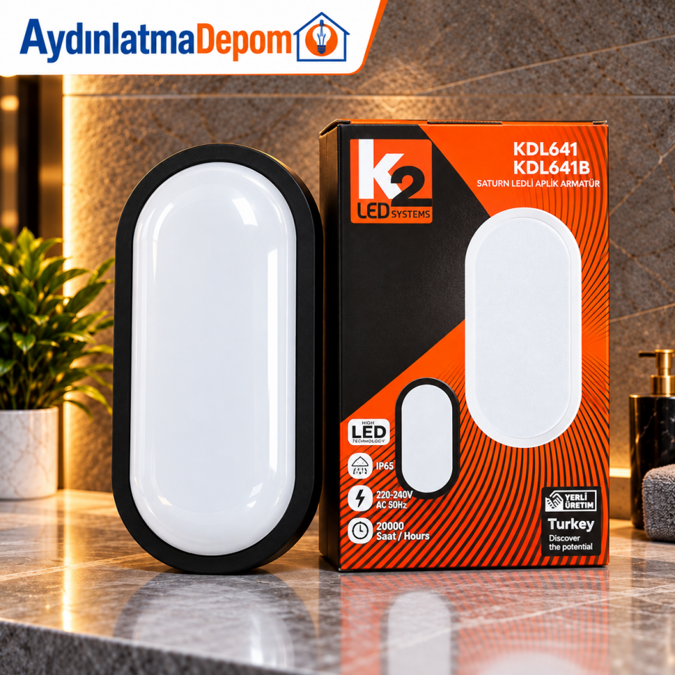 SATURN LEDLİ APLİK ARMATÜR (SİYAH KASA)