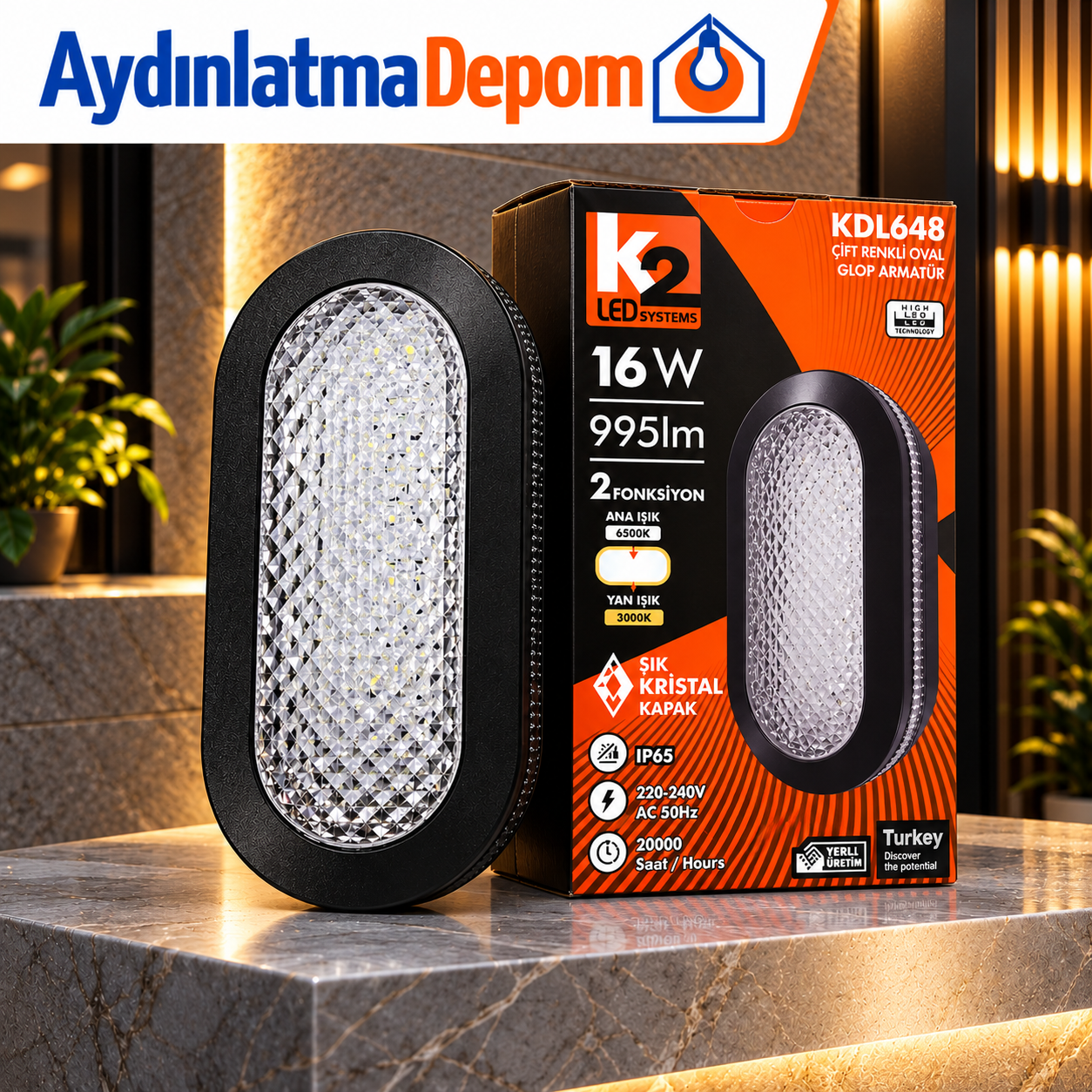 ÇİFT RENKLİ OVAL GLOP ARMATÜR