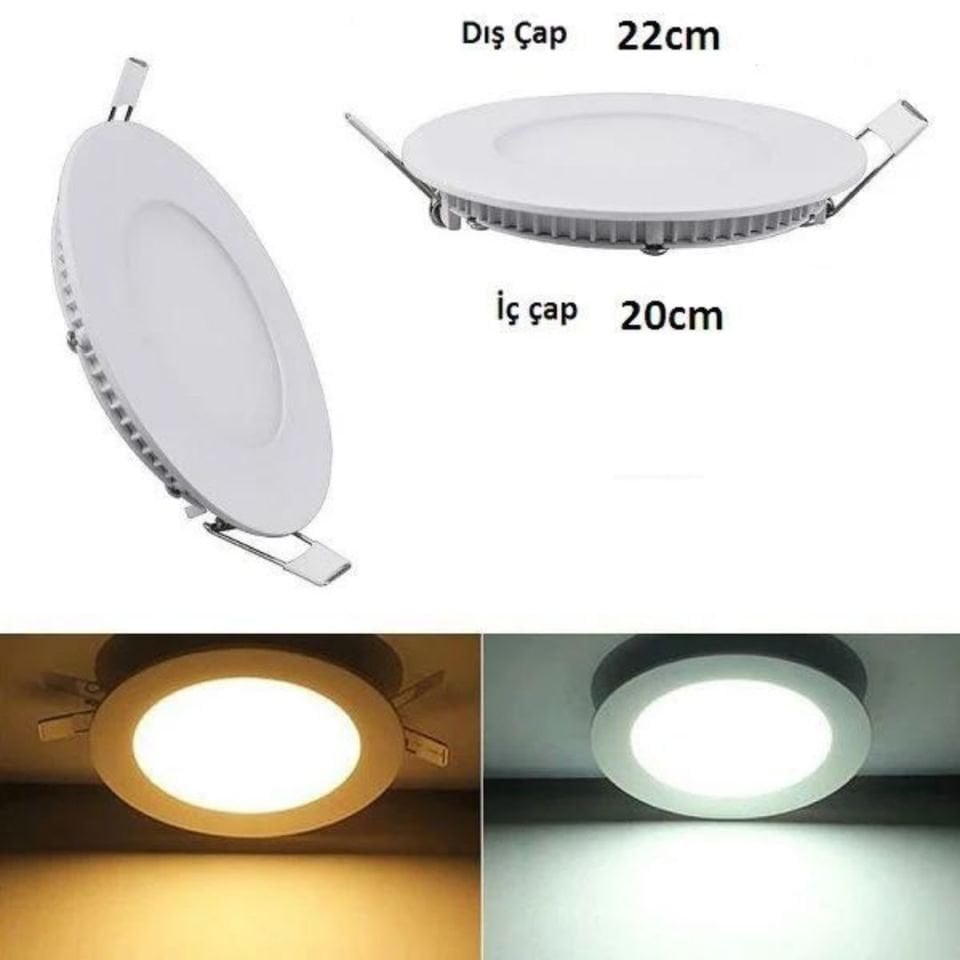 CATA 18W Slim Panel Siyah Kasa 6400 K Beyaz Işık