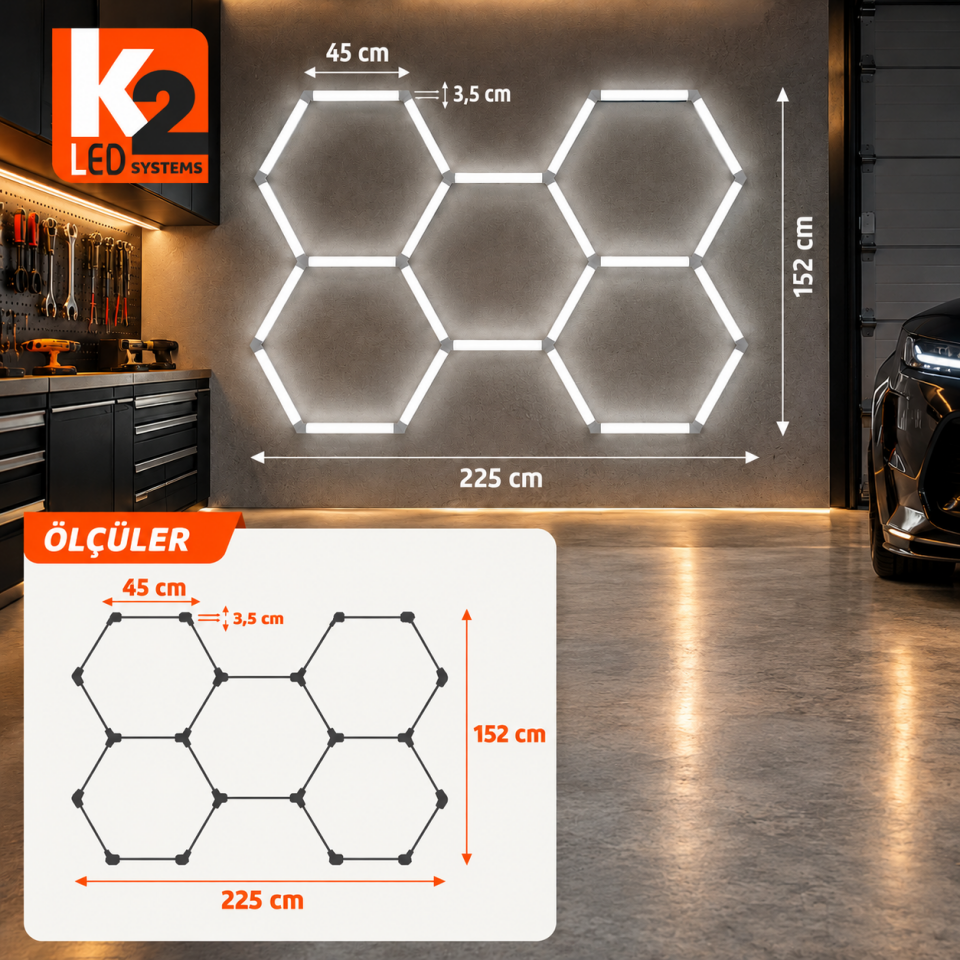 K2 Anzer Linear Armatür Beyaz Işık 168W