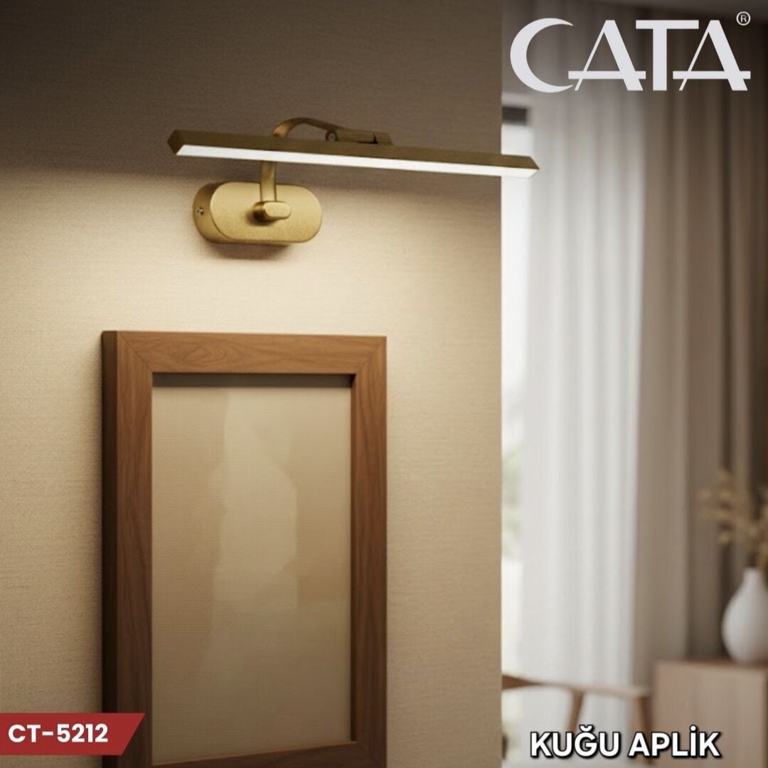 Cata 7W Kuğu Gold Kasa Ledli Tablo Aplik Beyaz Işık