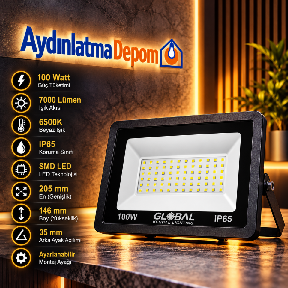 GLOBAL 100W LED PROJEKTÖR SMD 6500K