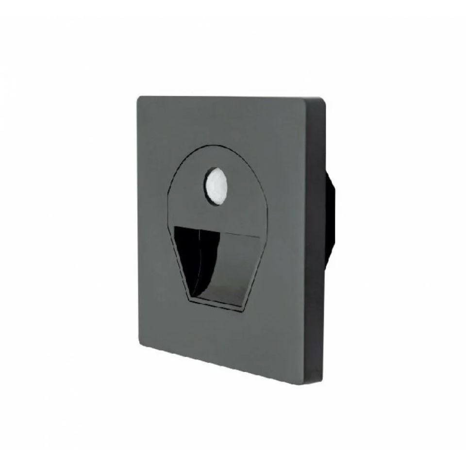 Cata 1W Sensörlü Fotoselli Koridor Led Aydınlatma Siyah Kasa Günışığı