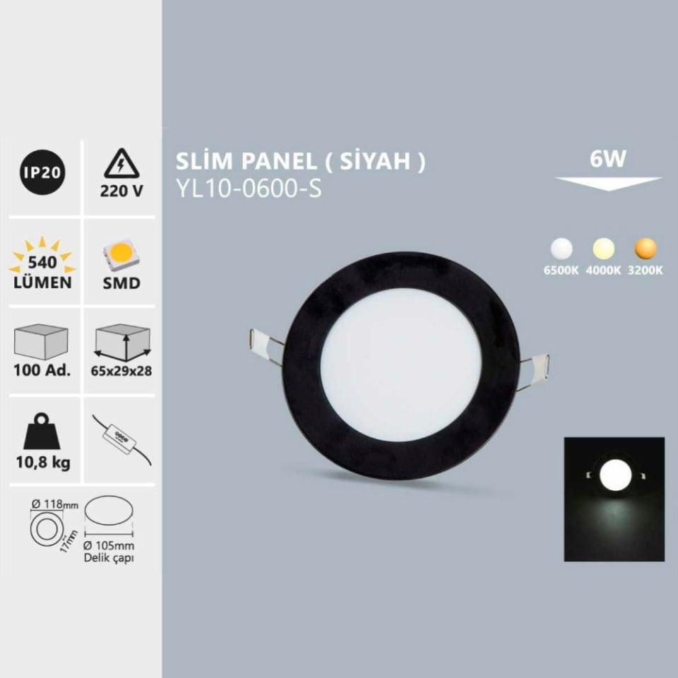 Noas 6W S.A Siyahkasa 4000K