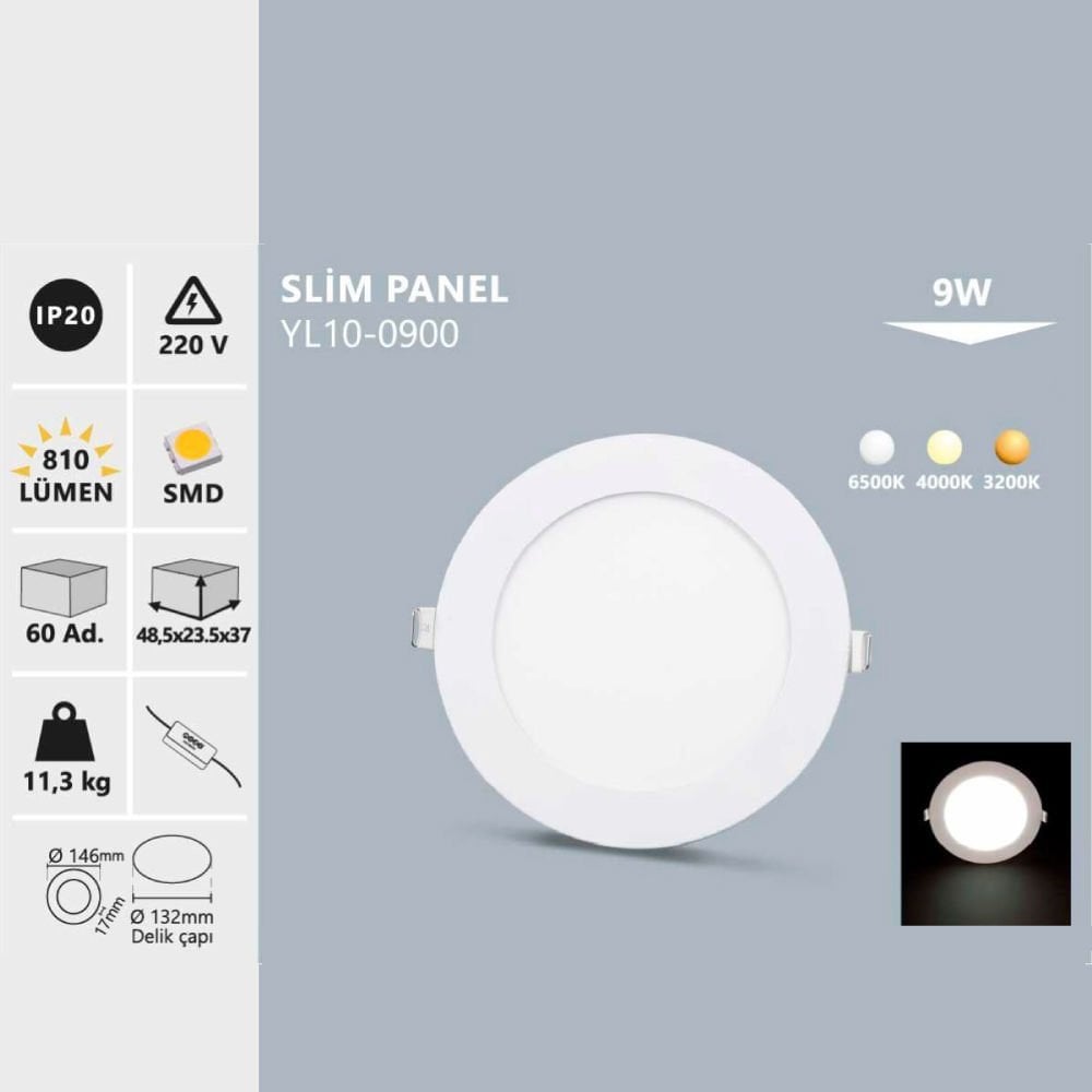 Noas 9W S.A Yuvarlak 4000K