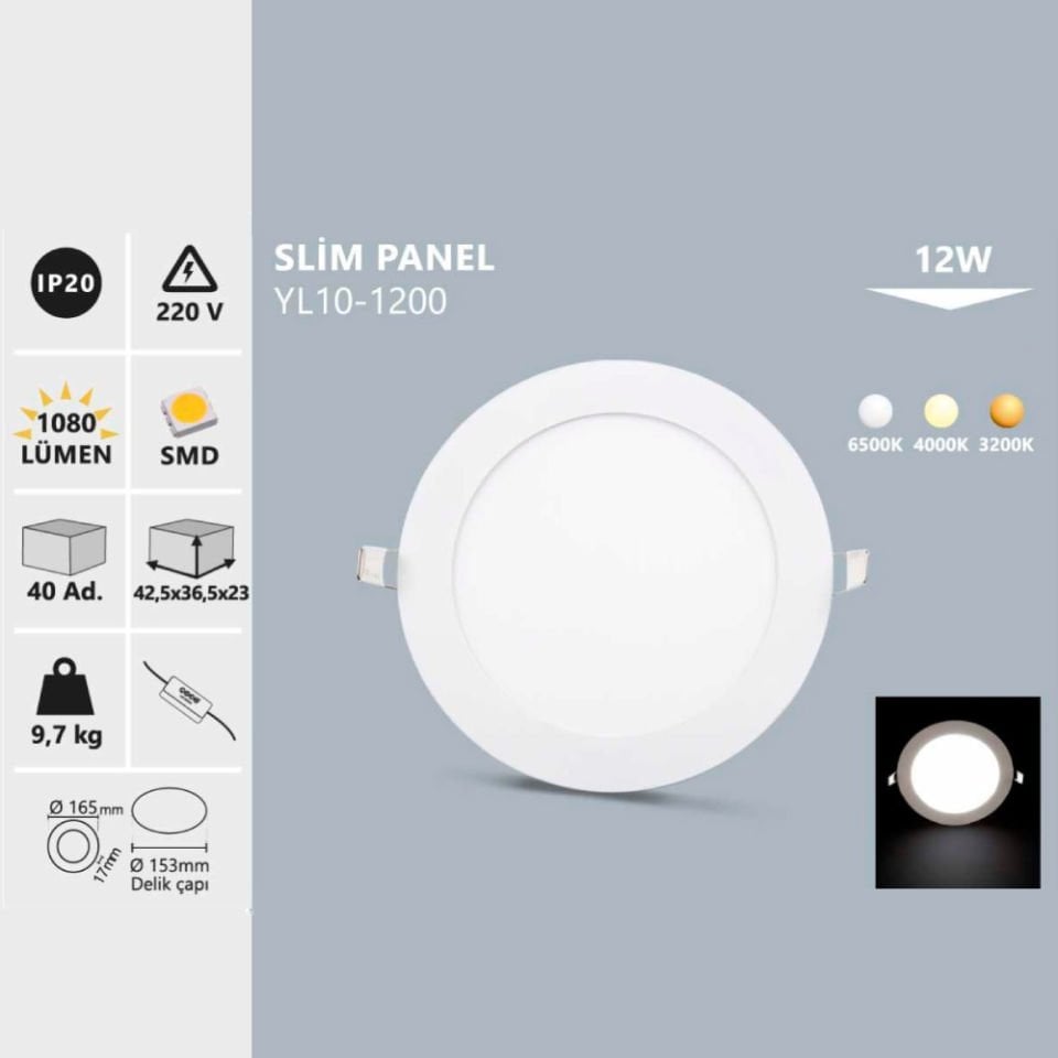 Noas 12W S.A Yuvarlak Gün Işığı