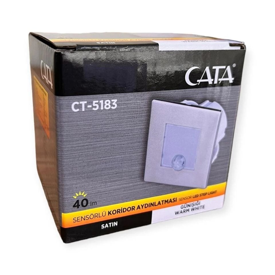 Cata 1.5W Radar Sensörlü Kare Saten Kasa Günışığı