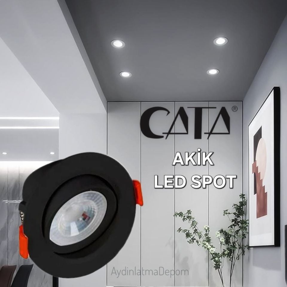 Cata 7W Lal Led Spot Siyah Kasa Beyaz Işık