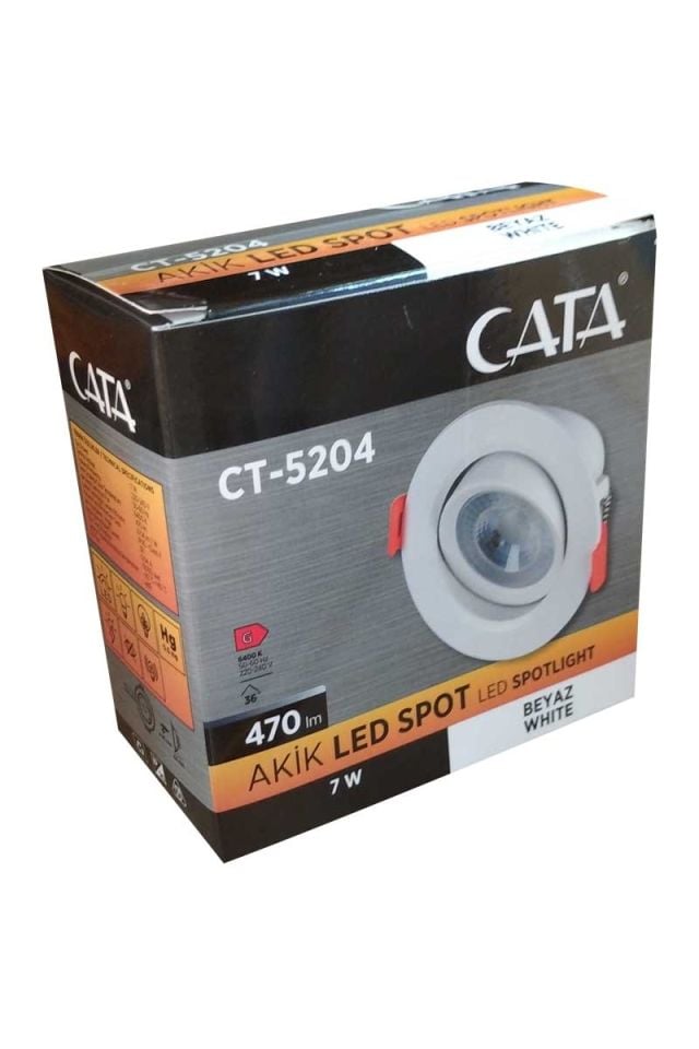Cata 7W Akik Led Spot Beyaz Kasa Beyaz Işık