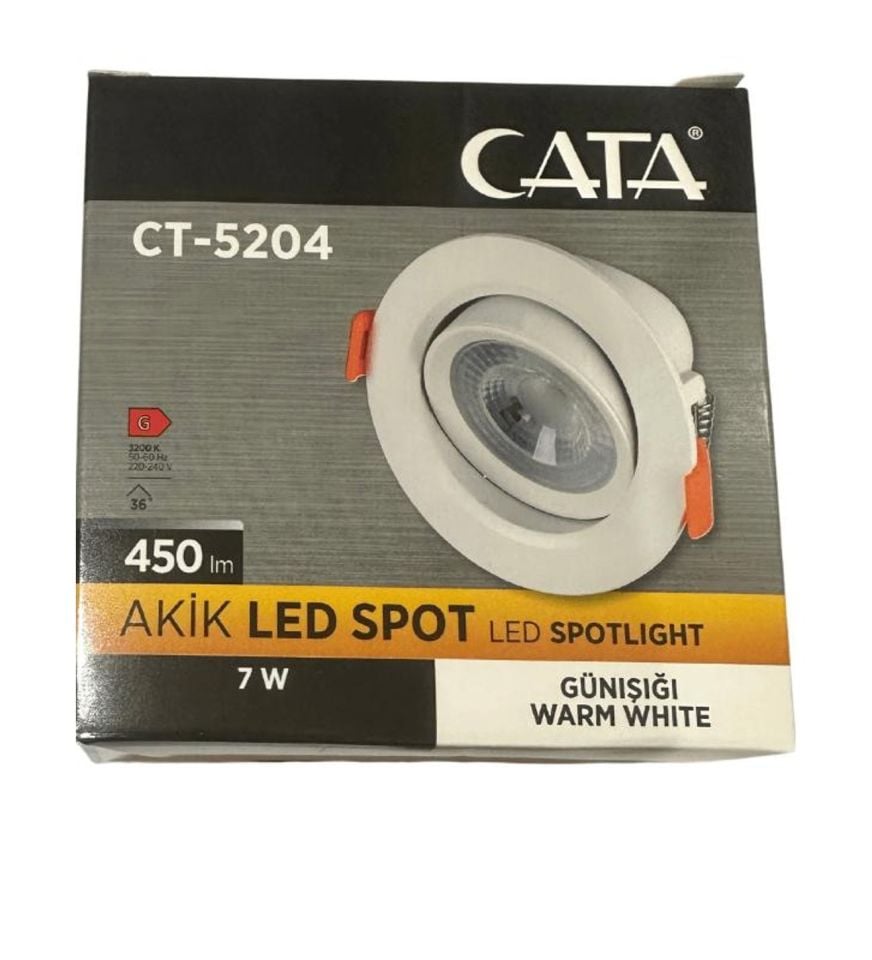 Cata 7W Akik Led Spot Beyaz Kasa Günışığı