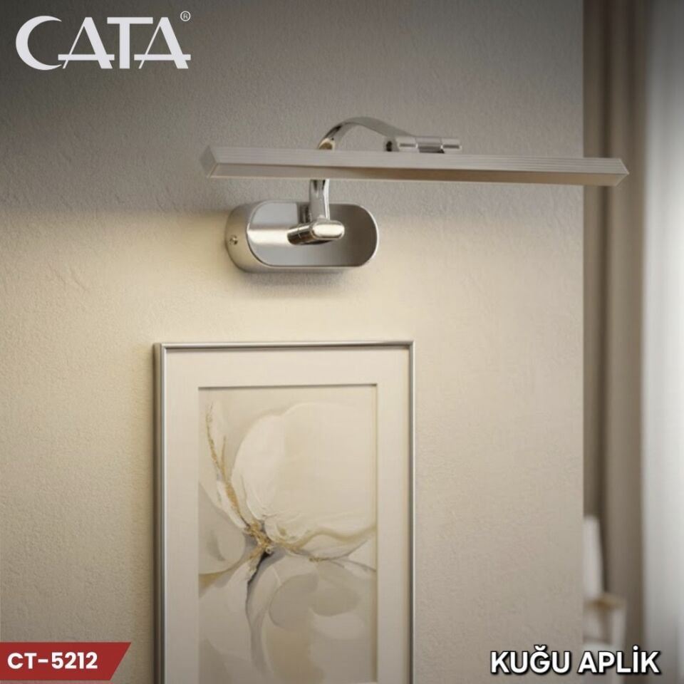 Cata 7W Kuğu Krom Ledli Banyo Tablo Aplik Armatür Beyaz Işık
