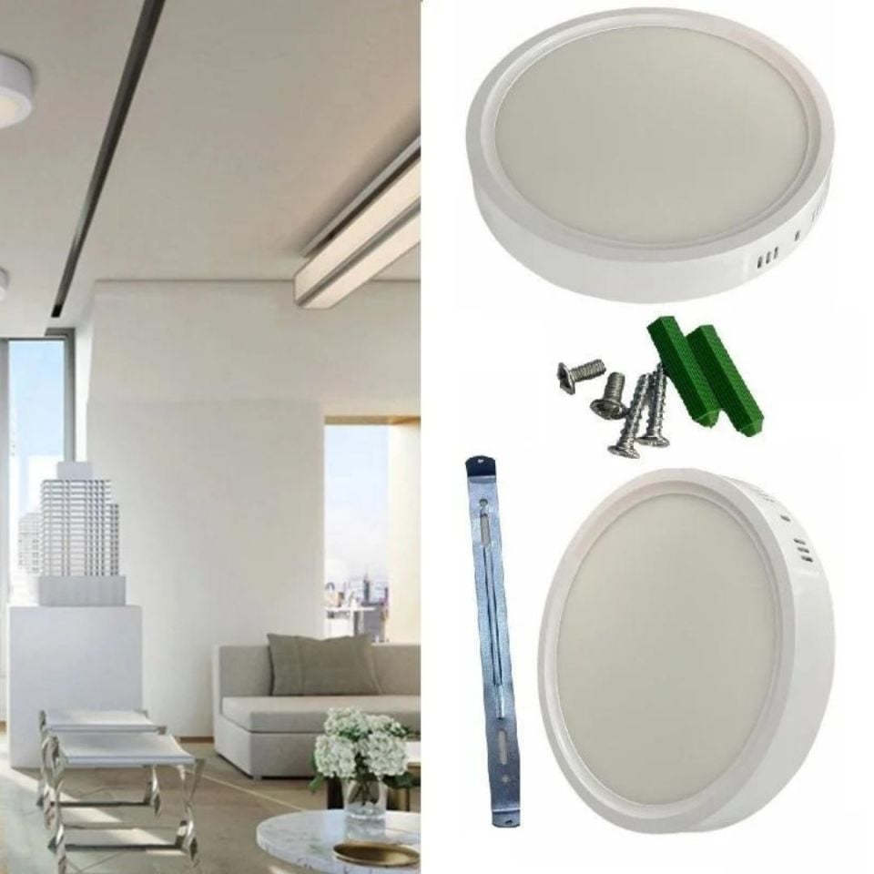 CATA 18W Sıva Üstü Led Panel Yuvarlak Beyaz Işık