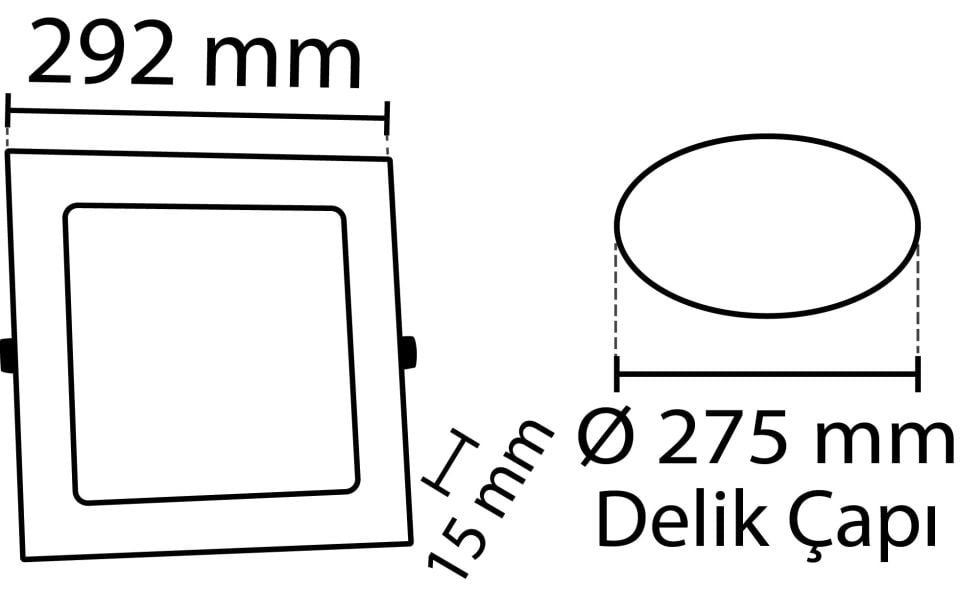 24W  Sıva Altı Kare Slim Panel Beyaz Işık