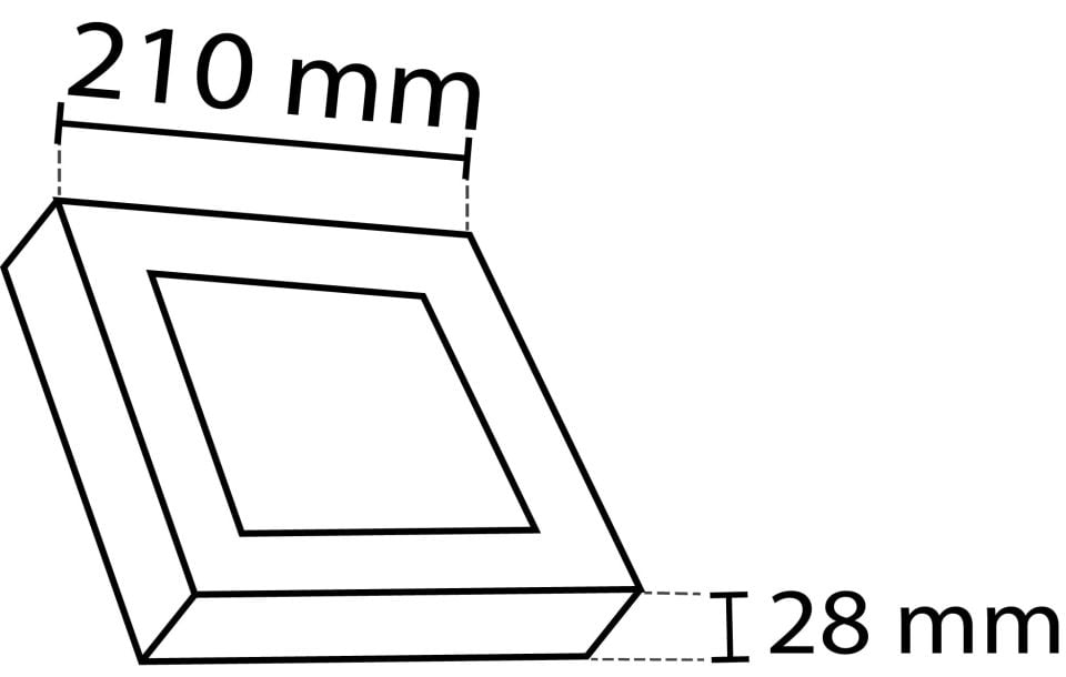 Cata 18W Sıva Üstü Led Panel Siyah Kasa Kare Beyaz