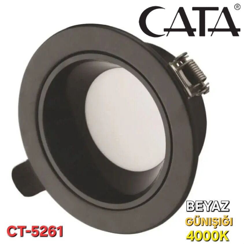 8W Başak Led Armatür (Siyah Kasa)(3 Renk)