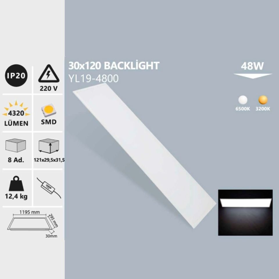 Noas 48W 30X120 Led Panel Beyaz