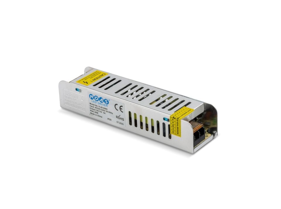 Noas 12V 5A Slım Kasa Trafo (%100 Bakır Sargı)
