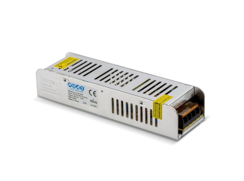 Noas 12V 16.5A Slım Kasa Trafo (%100 Bakır Sargı)