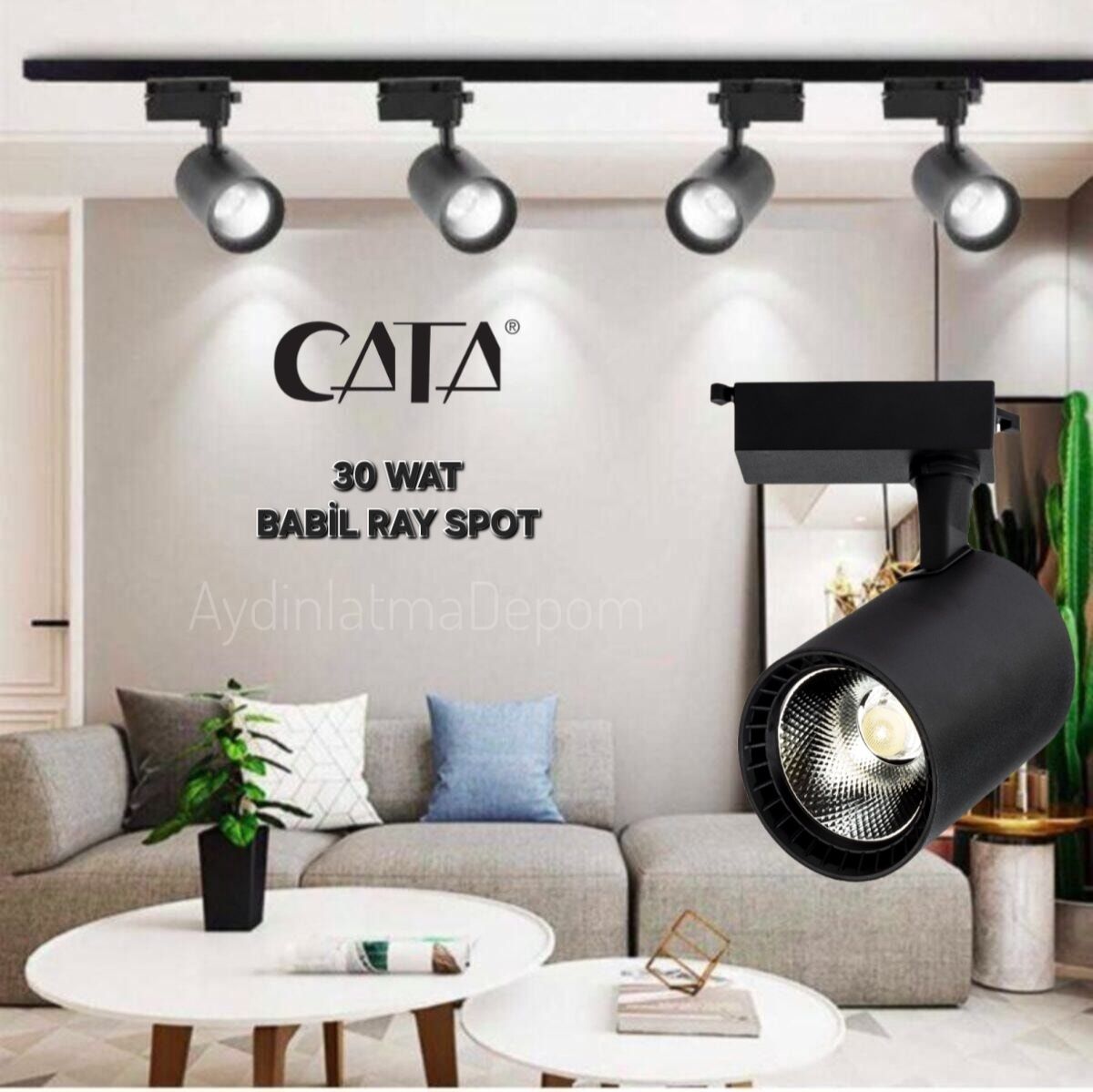 30W Babil Ray Tipi Led Armatür (Siyah Kasa) (4000K)