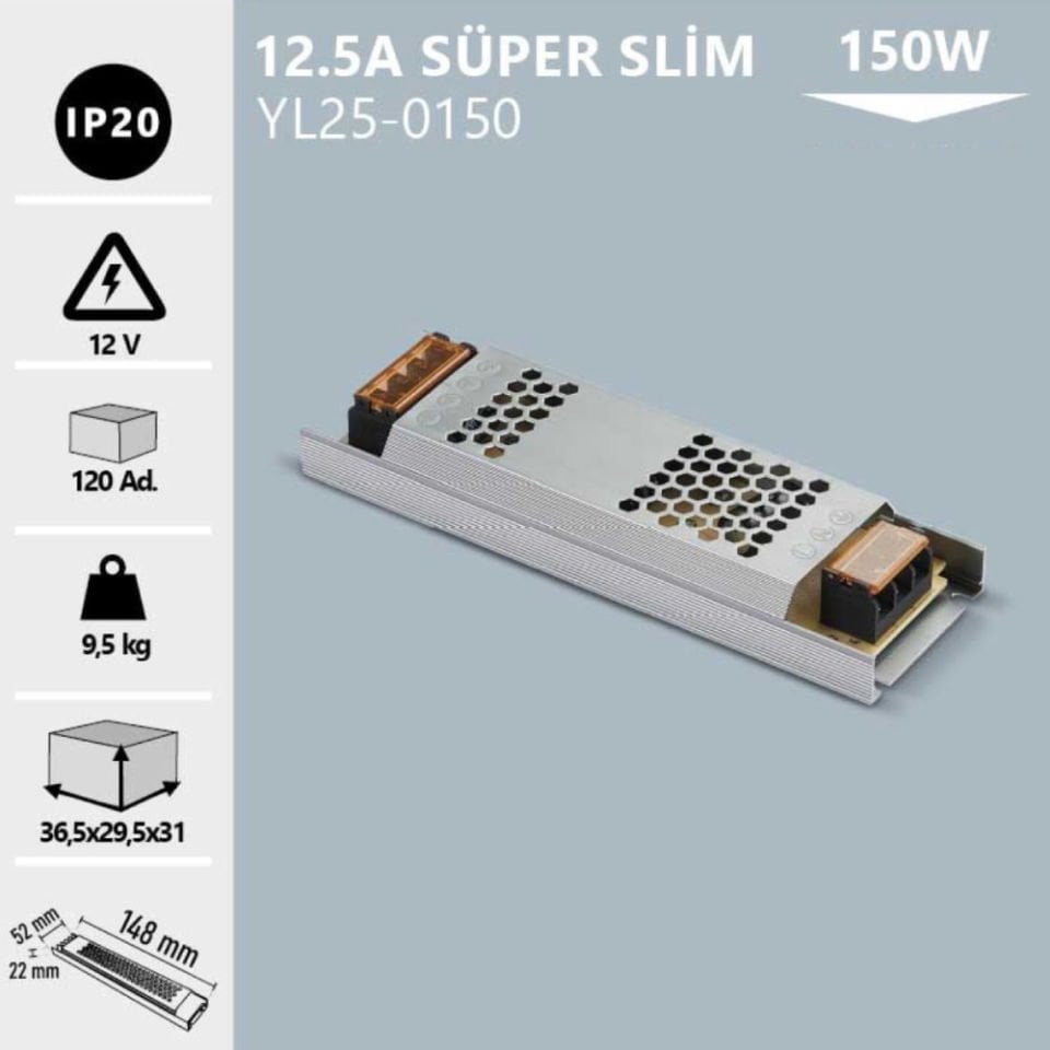 Noas 150W 12.5A Super Slım Trafo
