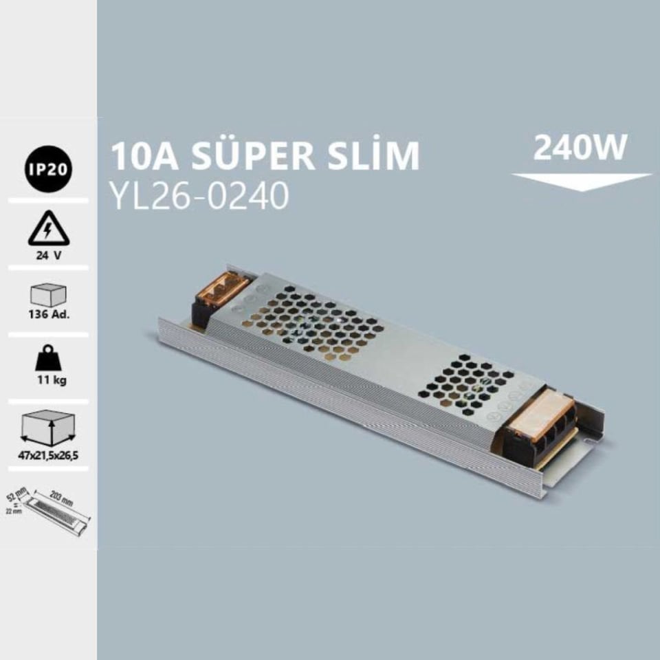 Noas 24V-10A 240W Super Slim Trafo