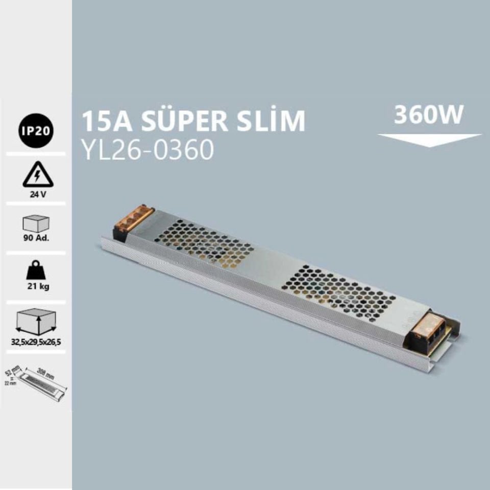Noas 24V-15A 360W Super Slim Trafo